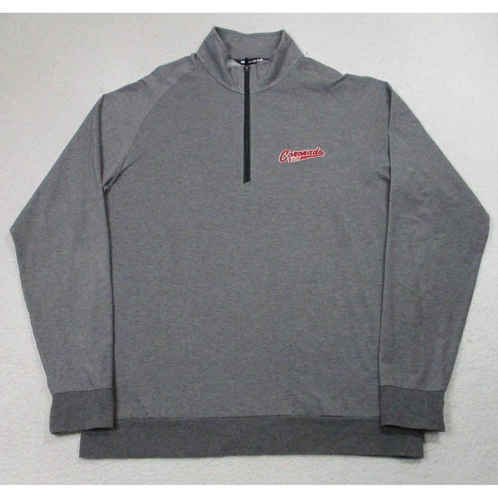 Travis Mathew Coronado Golf Sweatshirt Mens XL Gray 1/4 Zip Pullover Stretch